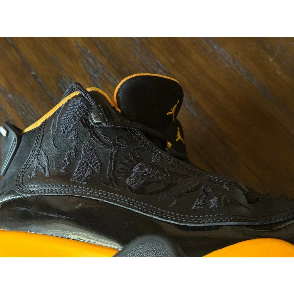 Jordan Dub Zero Kids‎ 6Y Black Taxi Yellow Excellent Laser Etched DV1360-017